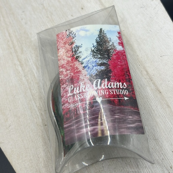 LUKE ADAMS GLASSBLOWING STUDIO BLOWN GLASS HEART NEW SIGNED - Picture 10 of 11